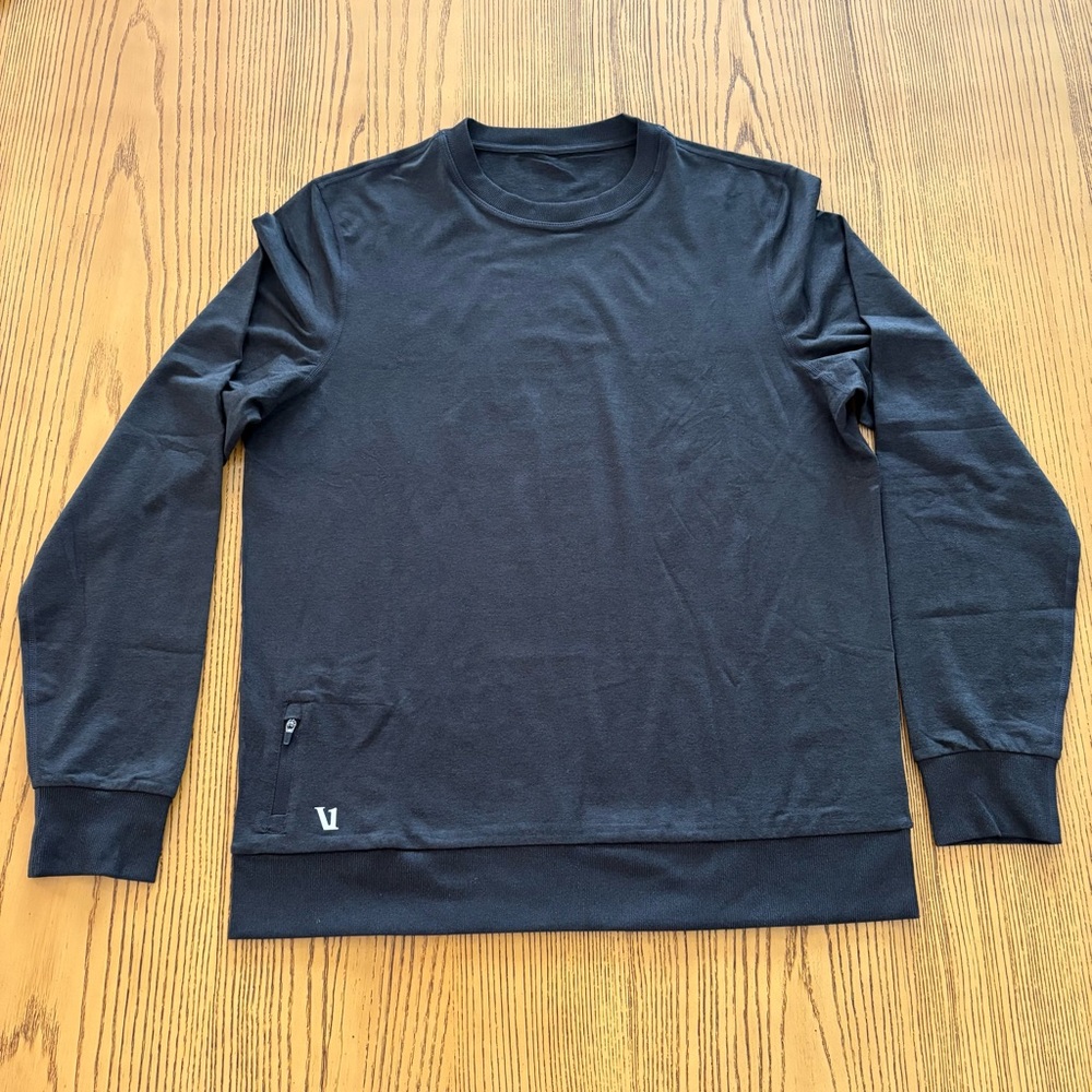 Vuori Ponto Performance Crew Pullover - Black Heather